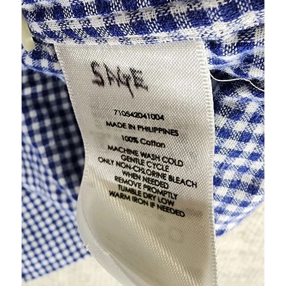 Polo Ralph Lauren Shirt Mens XL Blue White Gingham Plaid Gauze Lined
